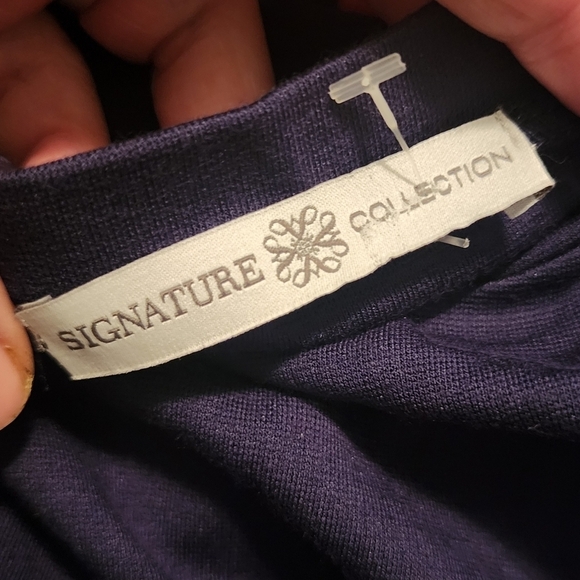 Signature Collection Navy Lace Trim Dress Women's Small S Sleeveless Round Neck - Picture 5 of 7